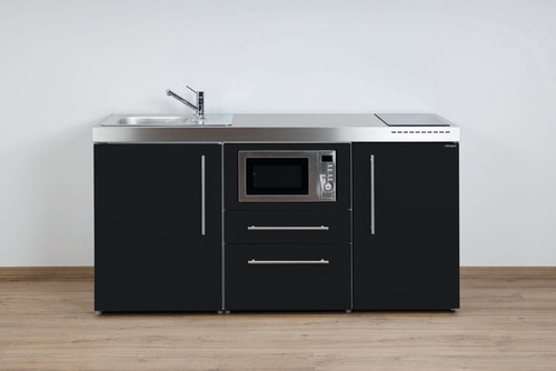 Stengel Miniküche Premiumline Schwarz matt MPMSM170MWGKFreBliS