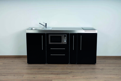 Stengel Miniküche Premiumline Schwarz matt MPMSM180AMWIKFrBl2Sn