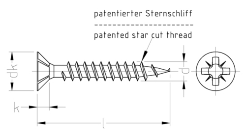 Dresselhaus JD Plus Universalschraube Senkkopf-Z, A2 3786/000/02 6x70