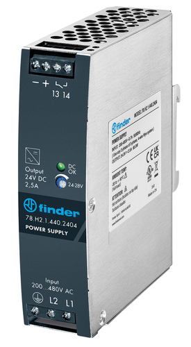 Finder Schaltnetzteil 2,5A 24VDC 60W 78.H2.1.440.2404 Finder Schaltnetzteil 2,5A 24VDC 60W 78.H2.1.440.2404