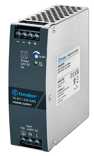 Finder Schaltnetzteil 5 A 24VDC 120W 78.W1.1.230.2402 Finder Schaltnetzteil 5 A 24VDC 120W 78.W1.1.230.2402