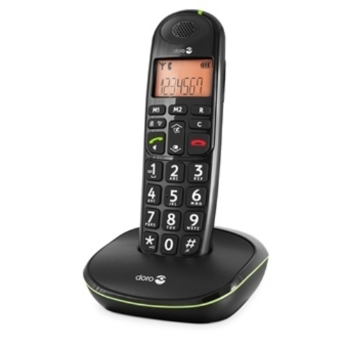 Komsa DECT-Telefon schnurlos schwarz doroPhoneEasy100w sw