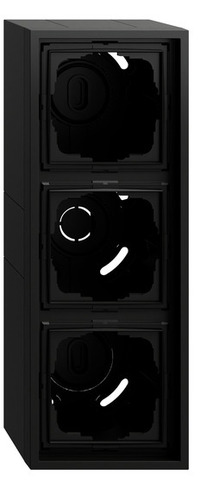 Gira AP-Gehäuse 3-fach + Rahmen Gira F300 Schwarz 106384