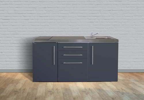 Stengel Miniküche Premiumline Schiefergrau MPSG170IKFliBre2Sn
