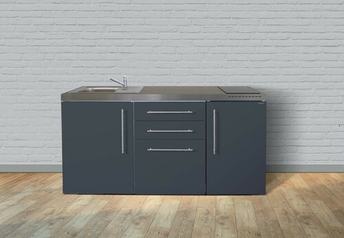 Stengel Miniküche Premiumline Schiefergrau MPSG170IKFreBli2Sn