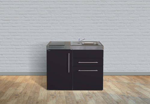Stengel Miniküche Premiumline Schwarz matt MPSM110SIKFliBreS