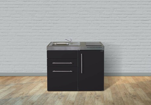Stengel Miniküche Premiumline Schwarz matt MPSM110SIKFreBliS