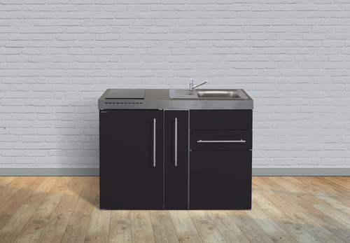 Stengel Miniküche Premiumline Schwarz matt MPSM120AGKFliBreS