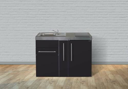 Stengel Miniküche Premiumline Schwarz matt MPSM120AIKFreBliS