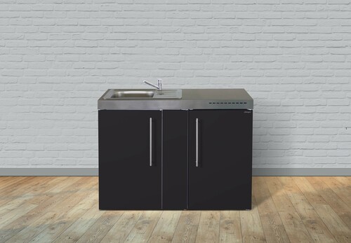 Stengel Miniküche Premiumline Schwarz matt MPSM120Bli