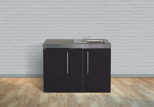 Stengel Miniküche Premiumline Schwarz matt MPSM120GKFliBre