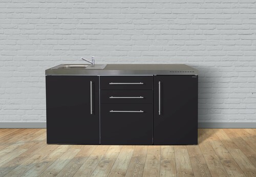 Stengel Miniküche Premiumline Schwarz matt MPSM170KSreBli2Sn