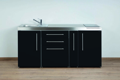 Stengel Miniküche Premiumline Schwarz matt MPSM180AGKFreBli2Sn