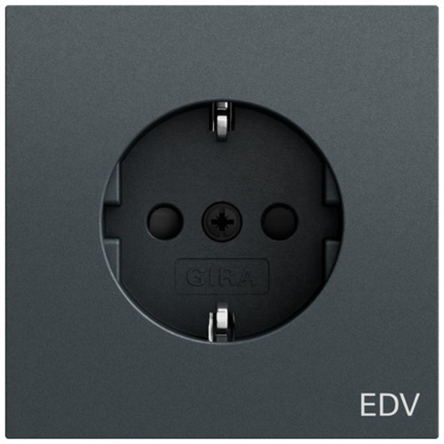 Gira Steckdose. Aufdruck EDV + SP System 70 446173