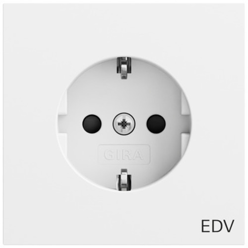 Gira Steckdose. Aufdruck EDV + SP System 70 446172