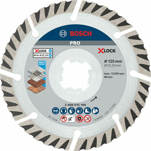 Bosch Power Tools PRO MMDiamant-Trennscheibe X-LOCK,125mm,2erPack 2608615286 Bosch Power Tools PRO MMDiamant-Trennscheibe X-LOCK,125mm,2erPack 2608615286