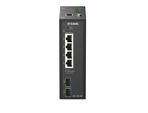 DLink Deutschland 6-Port Gigabit Switch mit 2 x SFP-Ports DIS-210G-06P DLink Deutschland 6-Port Gigabit Switch mit 2 x SFP-Ports DIS-210G-06P