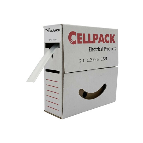Cellpack Schrumpfschlauch in Abrollbox 15m SB 1.2-06 tr