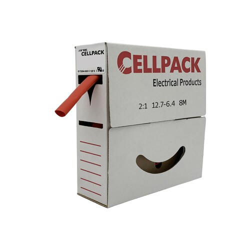 Cellpack Schrumpfschlauch in Abrollbox 8m SB/12.7-6.4/rot/8m