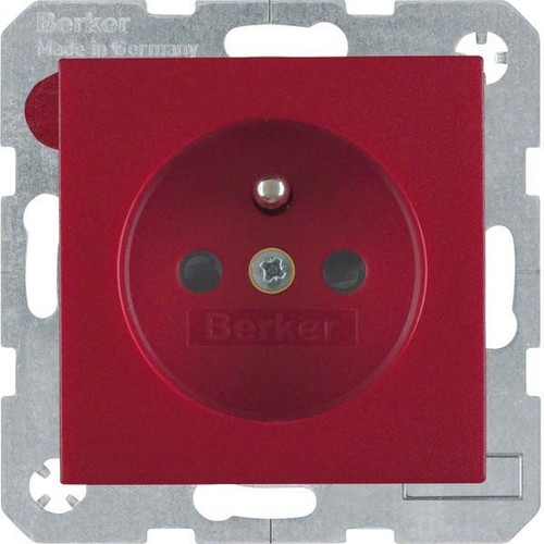 Berker Steckdose mit Erdungsstift rot 6765760062