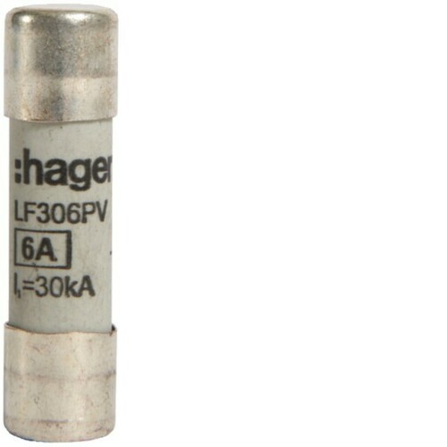 Hager Sicherung für PV 10x38 mm 1000V DC 6A LF306PV Hager Sicherung für PV 10x38 mm 1000V DC 6A LF306PV