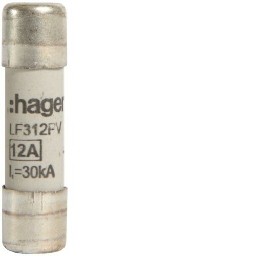 Hager Sicherung für PV 10x38 mm 1000V DC 12A LF312PV Hager Sicherung für PV 10x38 mm 1000V DC 12A LF312PV