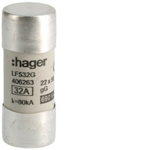 Hager Zylindersicherung 22x58mm gG 32A LF532G Hager Zylindersicherung 22x58mm gG 32A LF532G