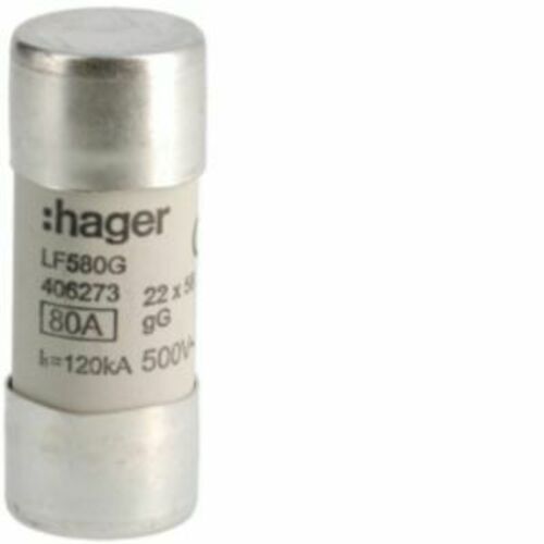 Hager Zylindersicherung 22x58mm gG 80A LF580G Hager Zylindersicherung 22x58mm gG 80A LF580G
