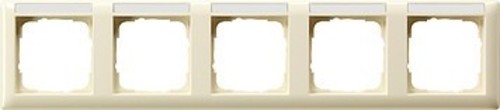 Gira Abdeckrahmen 5-f.cw gl Schriftf. waagerecht 109501