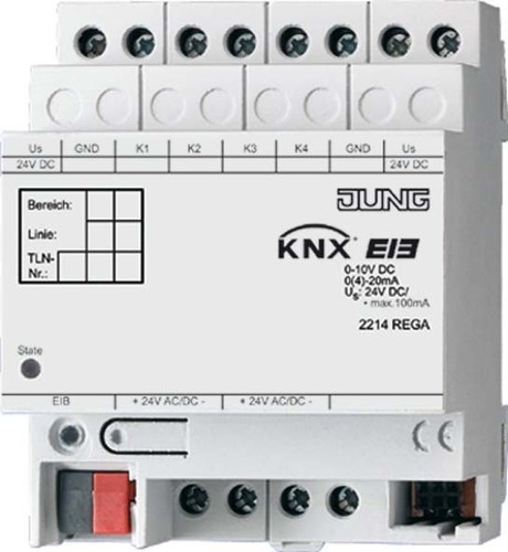 Jung KNX Analogeingang 4-fach REG Gehäuse 4TE 2214 REG A