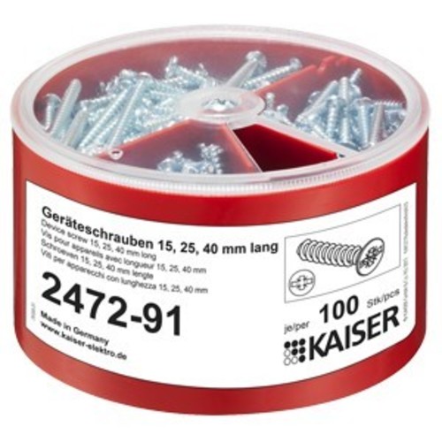 Kaiser Geräteschrauben-Box je 100 3,2x15/25/40 2472-91