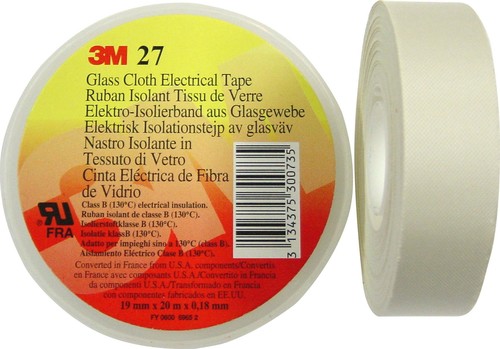 3M Deutschland Glasfaser Gewebeband 19mm x 20m, weiß Scotch 27 19x20