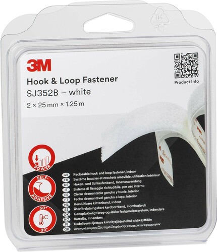 3M Deutschland Klettband Haken Schlaufen 25mmx1,25m,4,4mm SJ352W/IPS