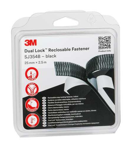3M Deutschland Klettband Druckverschluss 25mmx2,5m, 5,7mm SJ3540/IPS