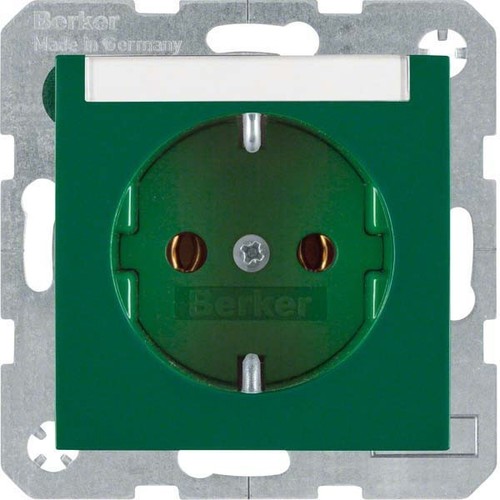 Berker SCHUKO-Steckdose gn/gl m.Beschriftungsfeld 47508903