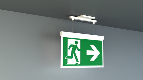 RP-Technik LED-Rettungszeichenleuchte EB + SC/1h, weiß AMEC001SC