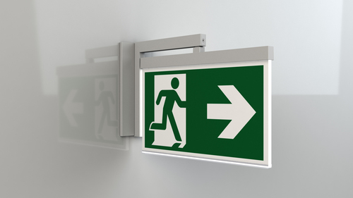 RP-Technik LED-Rettungszeichenleuchte EB + SC/1h, weiß AMRA001SC