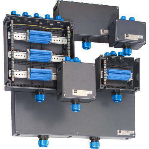 Stahl Klemmenkasten Ex i 1x2-Leiter 4 blau 136691