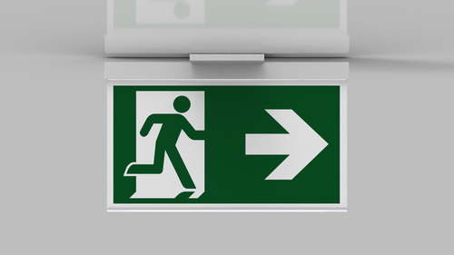 RP-Technik LED-Rettungszeichenleuchte EB + SC/1h, weiß AXE001SC