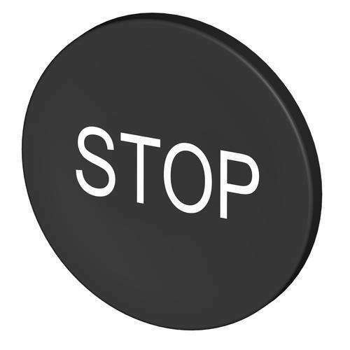 Stahl Tastenschild 8602/3 schwarz STOP 227806