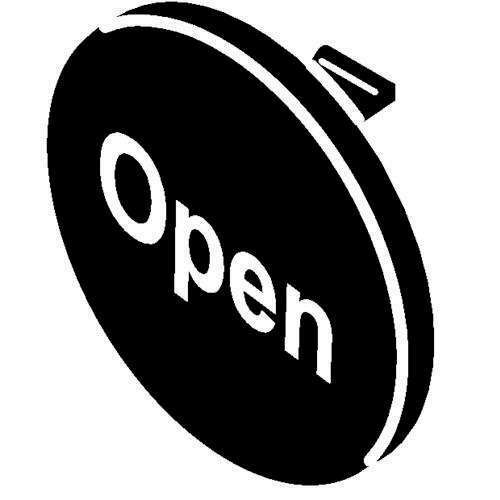 Stahl Tastenschild 8602/3 schwarz OPEN 227825