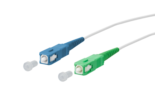 Metz Connect OpDAT Patchkabel SC-S/SC-S APC OS2, weiß, 0,5 m 151P7EOEA05E