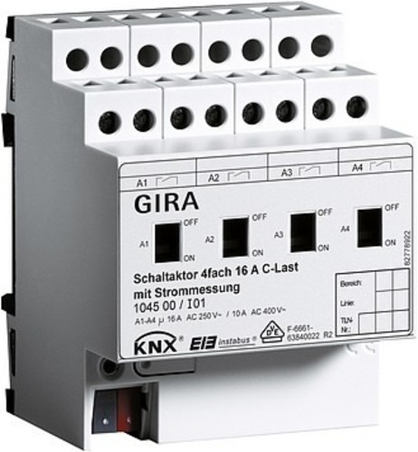 Gira Schaltaktor 4-fach ch REG KNX/EIB 16A C-Last 104500