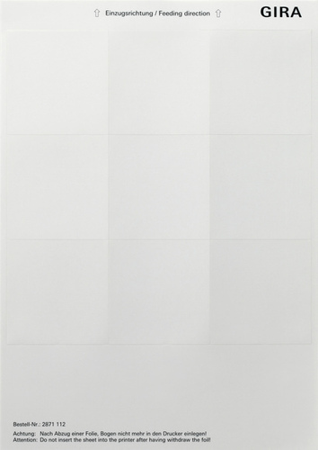 Gira Beschriftungsboegen 69x67 Zubehör 2871112