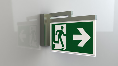 RP-Technik Rettungszeichenleuchte EB 8h, WL, edelst. AMWA408WL-E