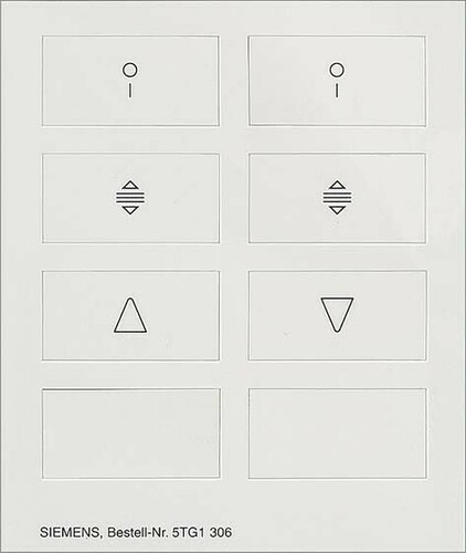 Siemens Dig.Industr. style Piktogrammbogen für 2-fach Wippe 5TG1306