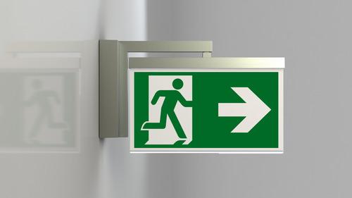 RP-Technik LED-Rettungszeichenleuchte EB 1h, SC, eds-opt. AXWA401SC-E