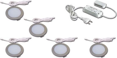Hera 5er-Set LED-Einbauleuchte nw edelstahl Tr.24/30W 61056305003
