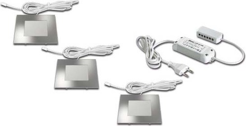 Hera 3er-Set LED-Einbauleuchte ww edelstahl +LED24 61056438002