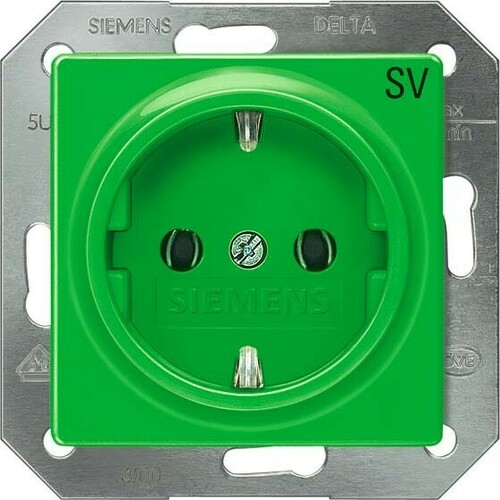 Siemens Dig.Industr. i-syst SCHUKO-Steckdose grün "SV" 5UB1910